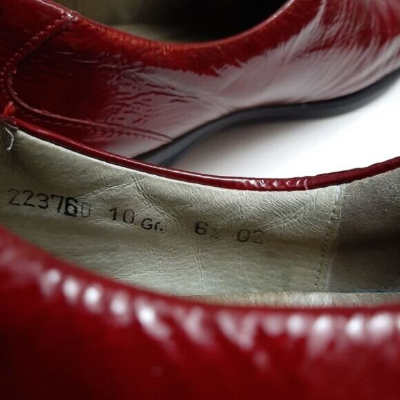 WALDLÄUFER Low Wedge Loafers Red Patent Leather Shoes Sz US 10 - Picture 14 of 16
